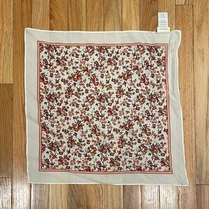 Sezane Burgundy Floral Print Scarf with Cream Border